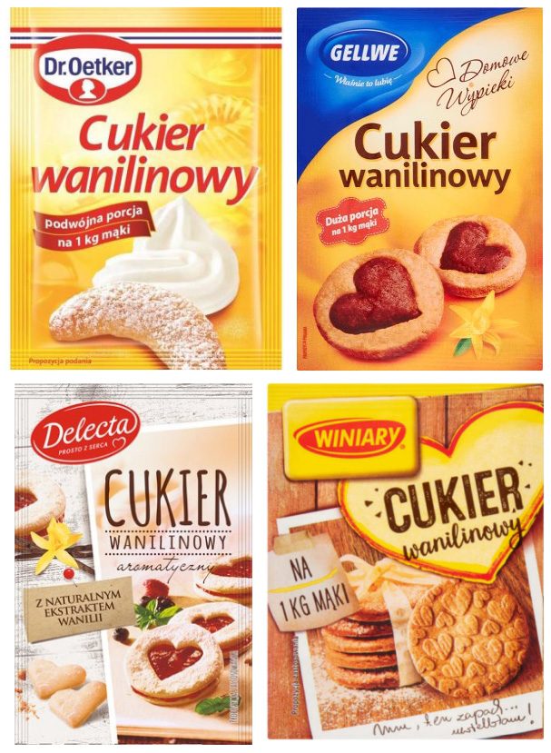 Cukier waniliowy czy wanilinowy? Opakowania cukru wanilinowego dostępnego na rynku polskim